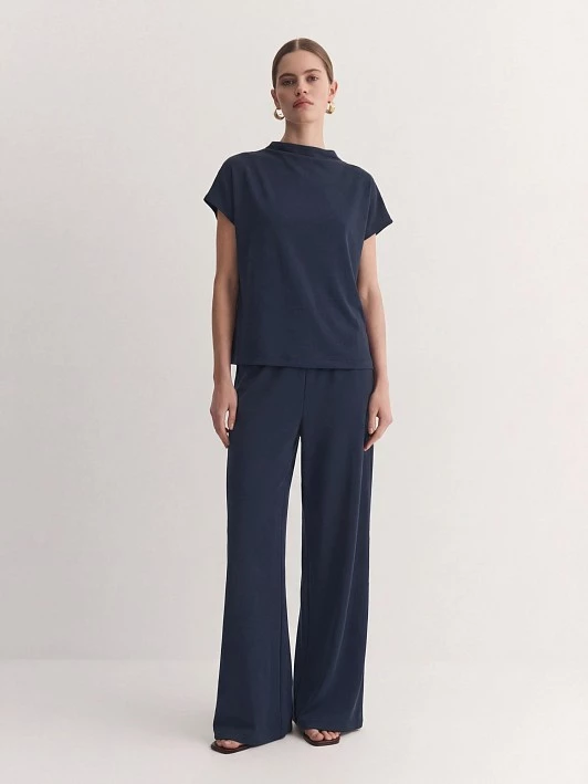 Прямые брюки из вискозного трикотажа Elis арт. TR0584K