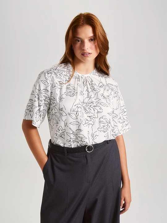 Блуза с дизайнерским флоральным принтом Lalis арт. BL1514