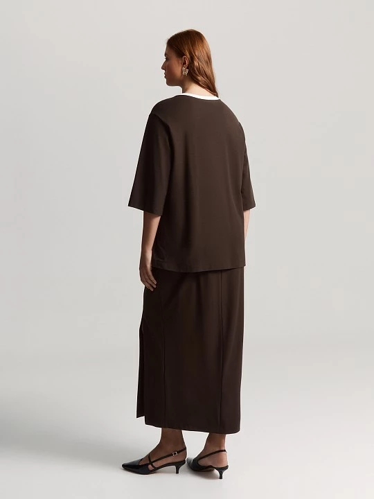 Прямая юбка с эффектным разрезом Lalis арт. SK0618K5