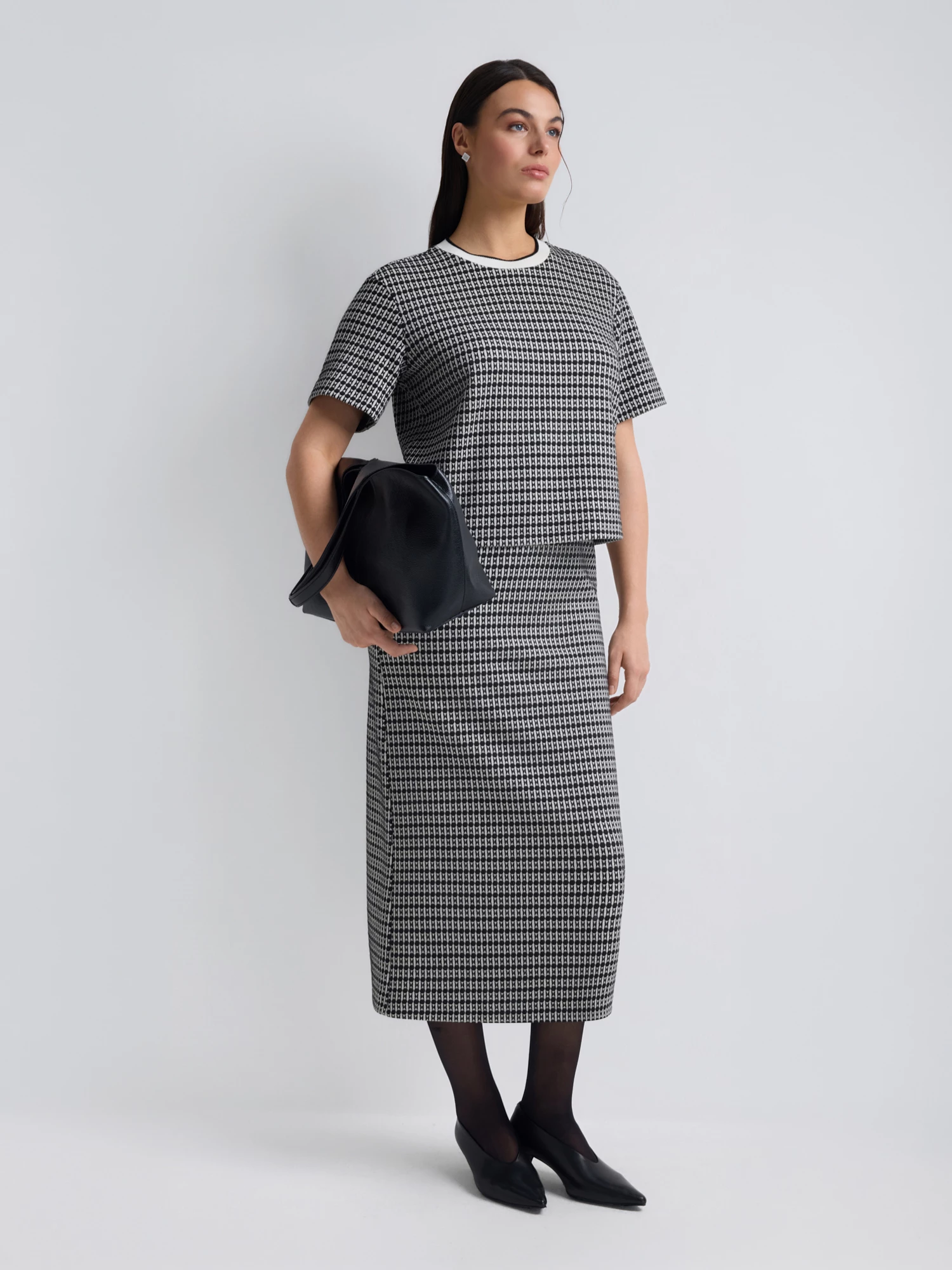 Блуза с коротким рукавом из жаккардовой ткани Lalis арт. BL2069K