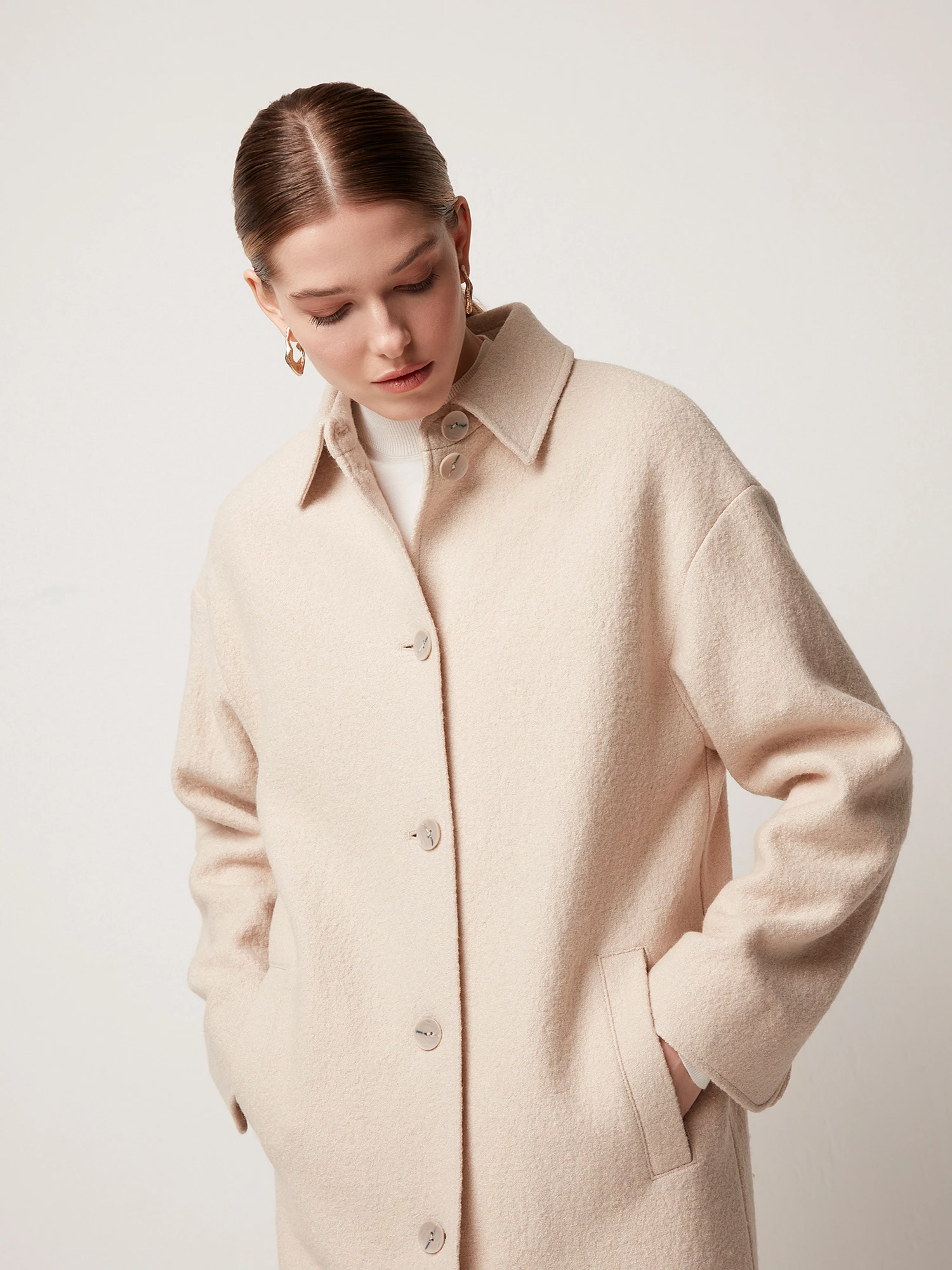 Пальто с шерстью прямого кроя Elis арт. PS0014