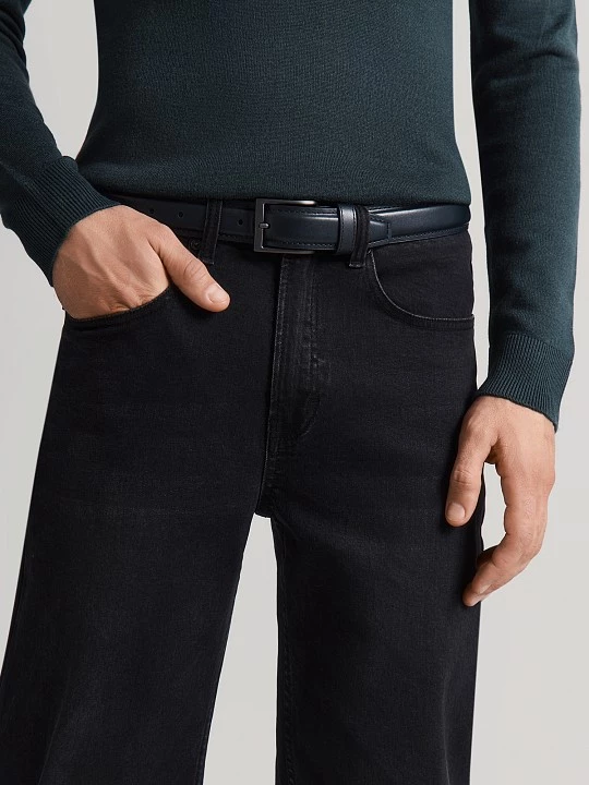 Синий кожаный ремень 20line арт. IRM0046