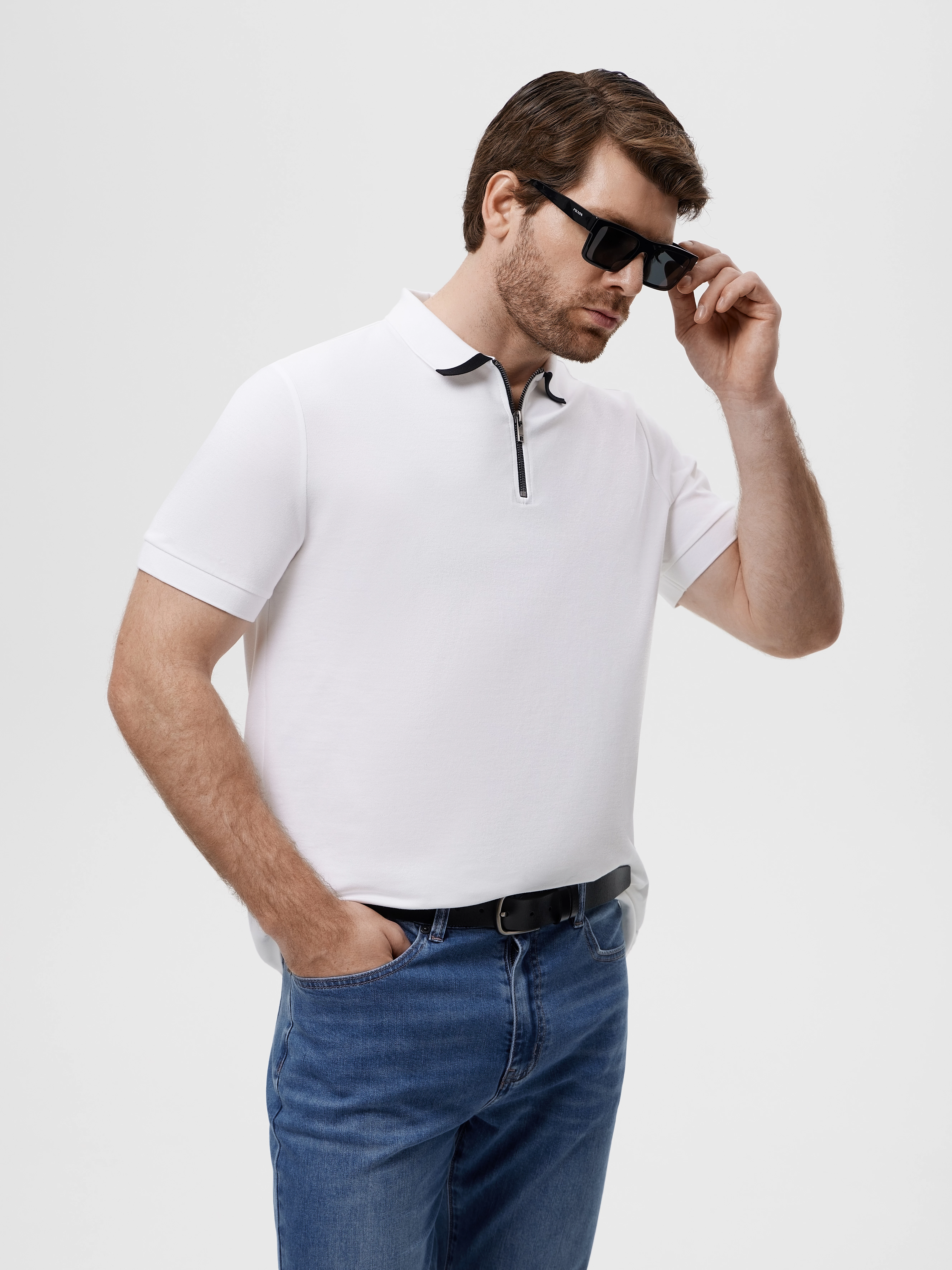 Поло на молнии из хлопкового трикотажа 20line арт. IPO0071K5