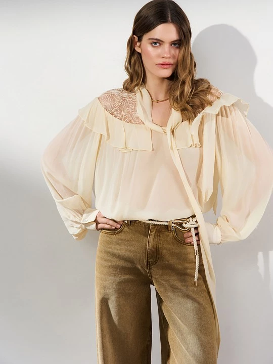 Блуза с кружевной кокеткой Elis арт. BL1776