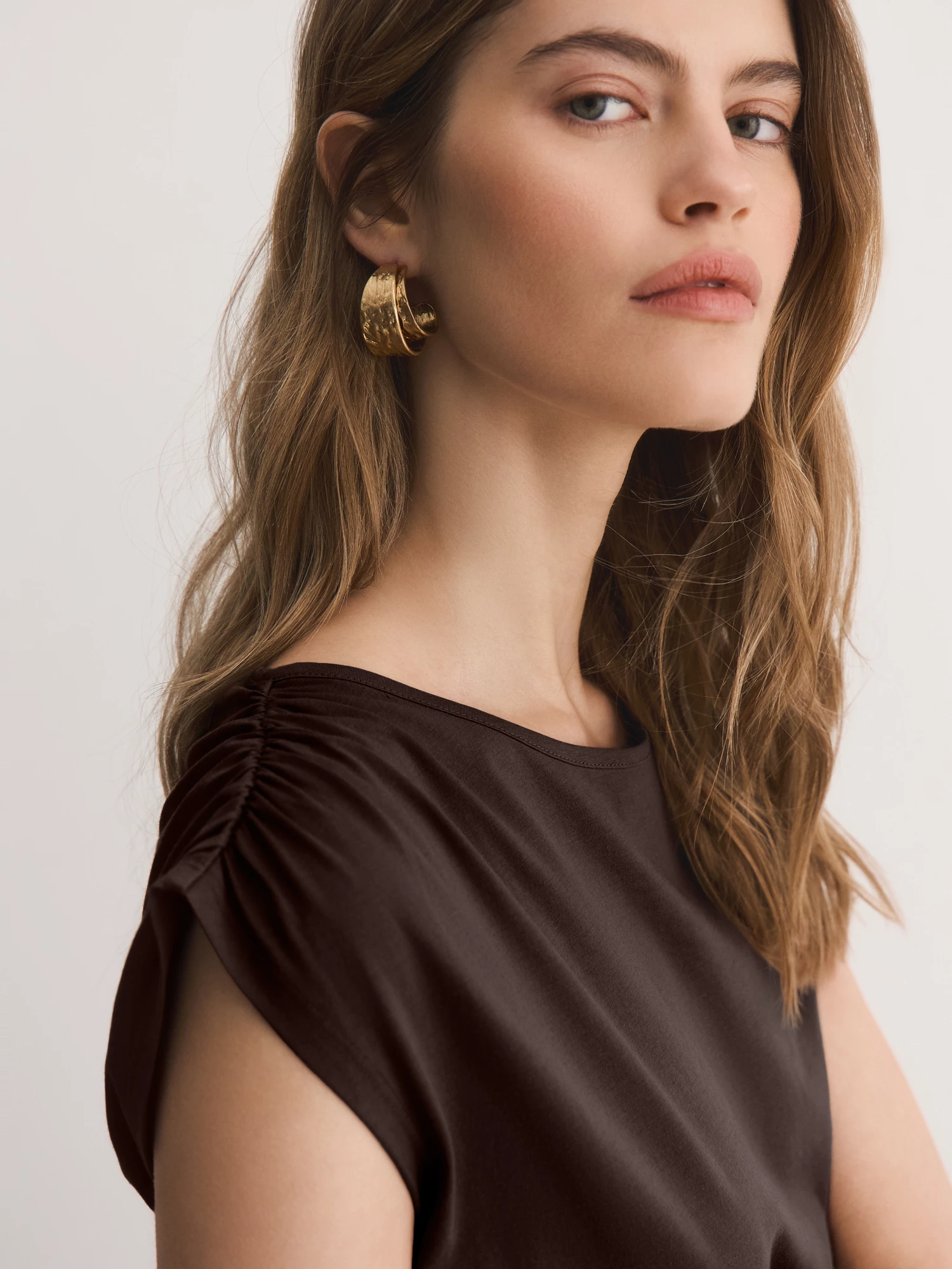 Блуза с асимметрией из хлопкового трикотажа Elis арт. BL1874KR