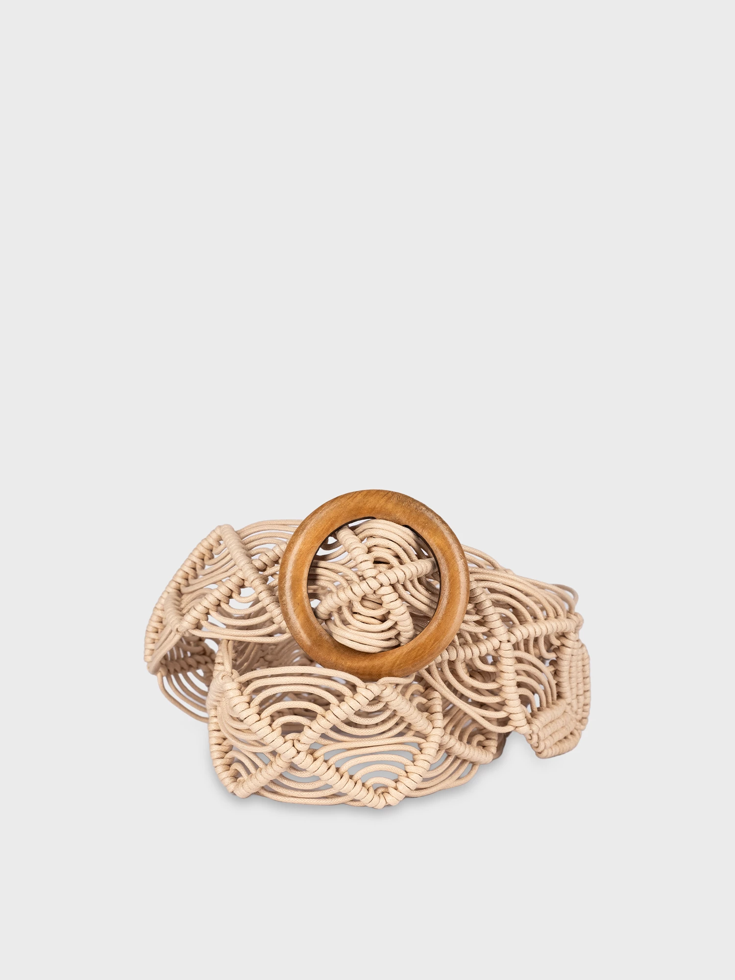 Пояс-макраме с деревянной пряжкой Elis арт. RM0128