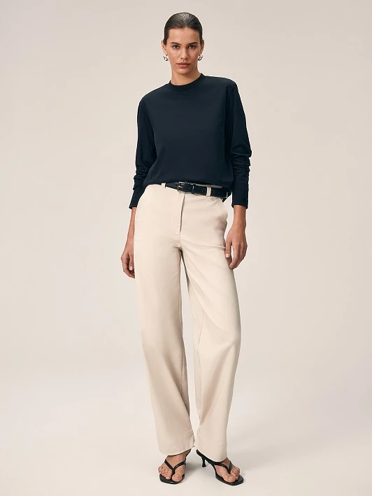 Трикотажный лонгслив из хлопка Elis арт. LS0002K