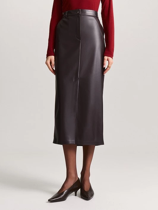 Прямая юбка из мягкой экокожи Elis арт. SK0556