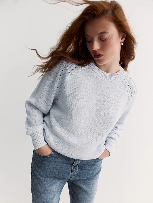 Вязаный джемпер из хлопковой пряжи с рукавом-реглан Lalis арт. JM0181V