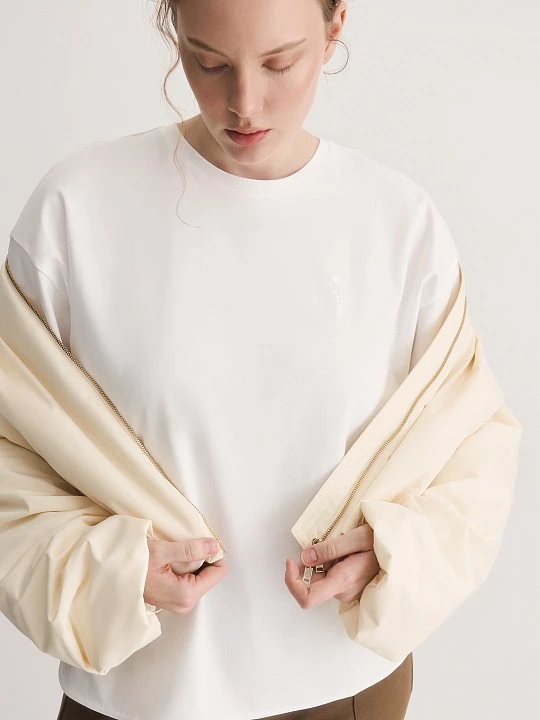 Футболка из мерсеризованного хлопка с вышивкой Lalis арт. TS0113K