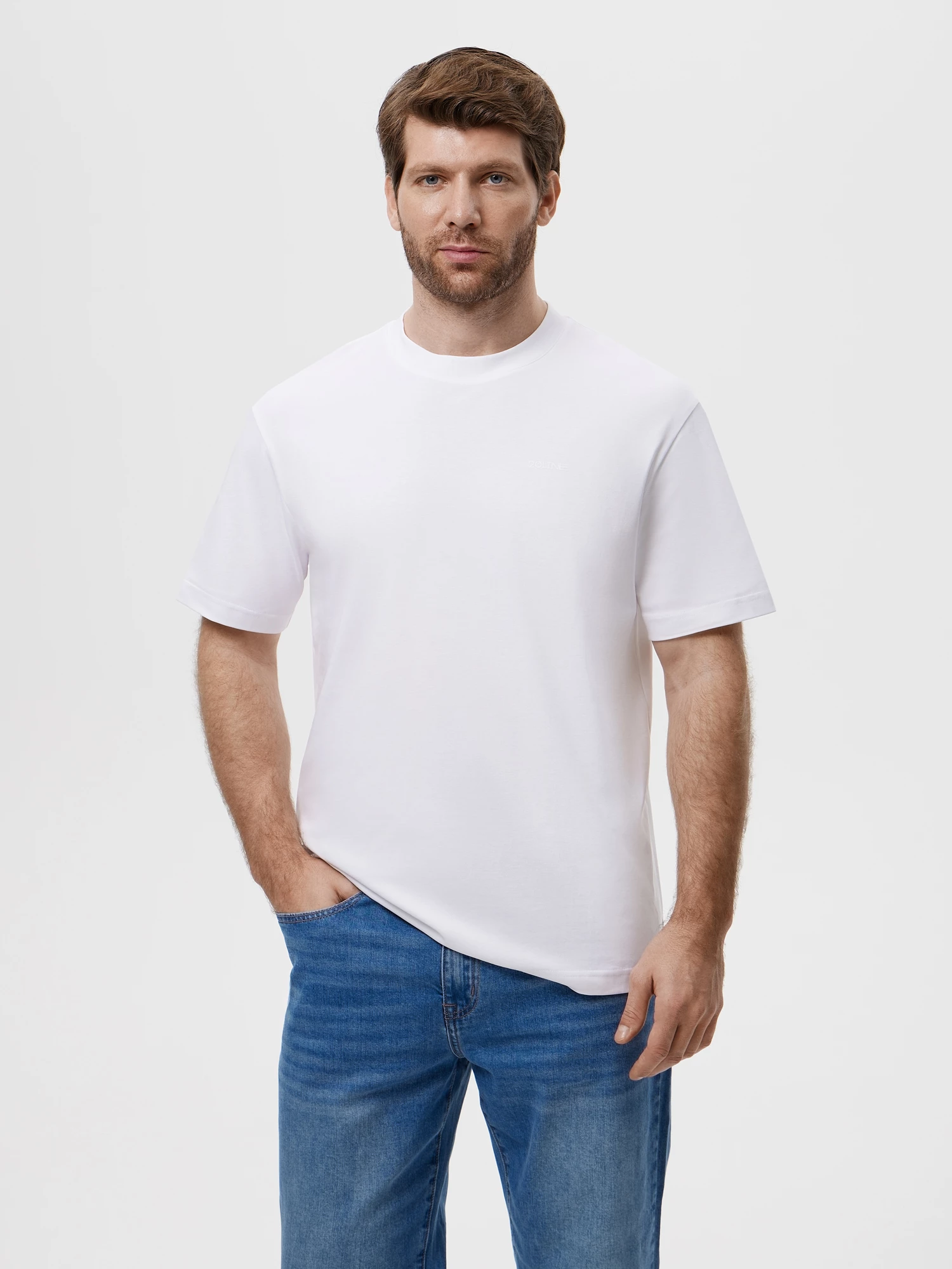 Футболка прямого кроя из мерсеризованного хлопка 20line арт. ITS0093K8N