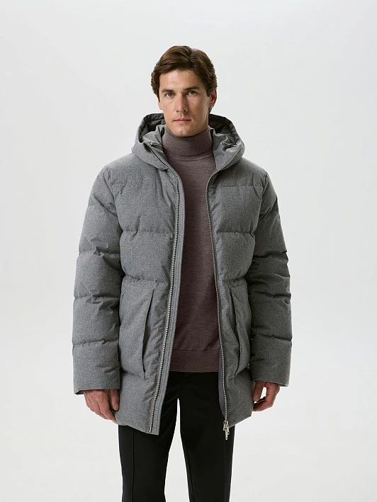 Удлиненная куртка из плащевки с визуальным эффектом текстиля 20line арт. IPH0039