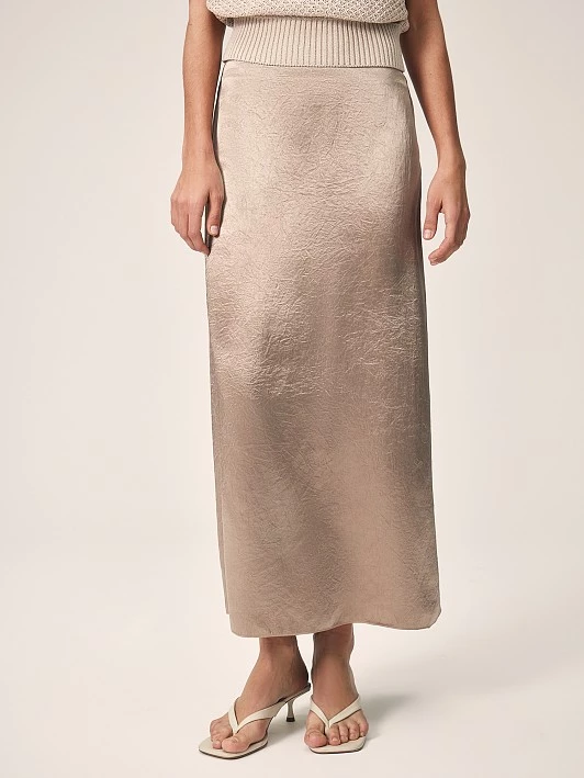 Юбка из ткани с атласным блеском и эффектом крэш Elis арт. SK0523