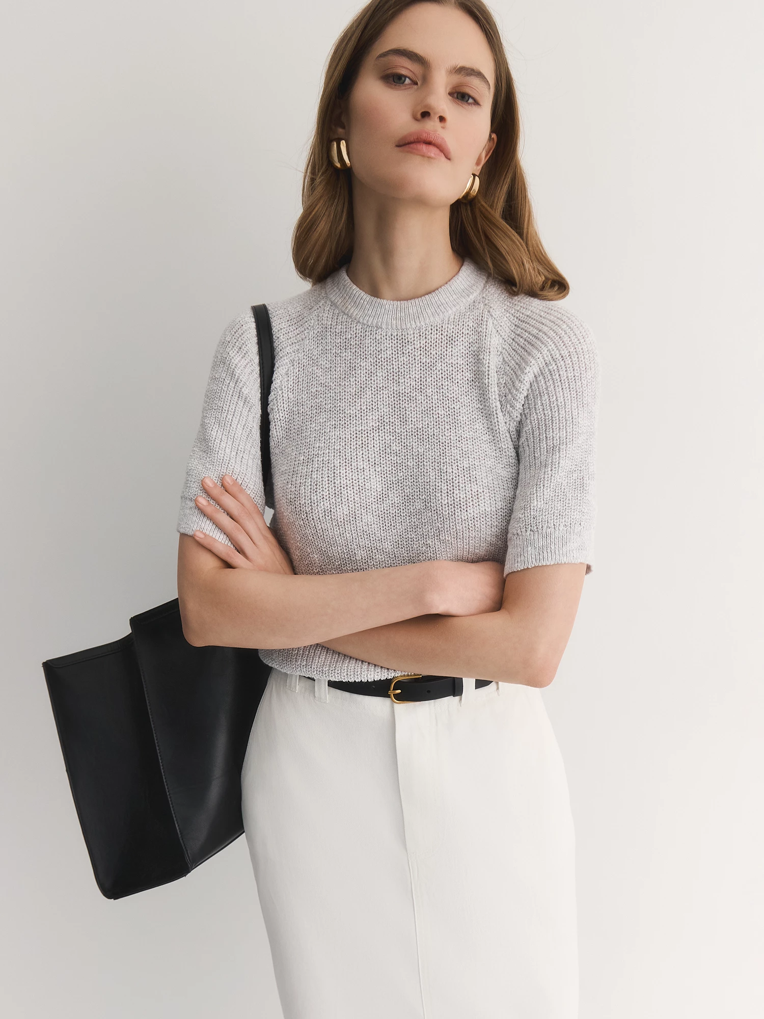 Джемпер с коротким рукавом из хлопковой пряжи Elis арт. JM0222V5P