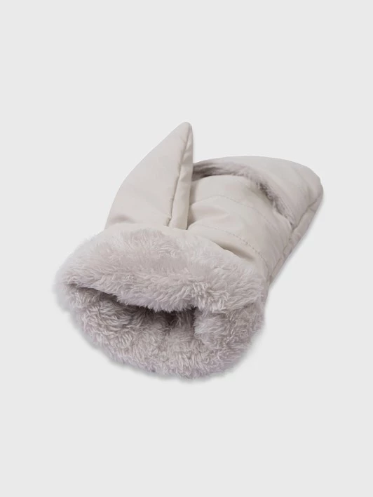 Дутые утепленные варежки кремового цвета Elis арт. MN0004