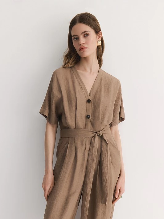 Комбинезон с цельнокроеным рукавом и поясом Elis арт. OV0023