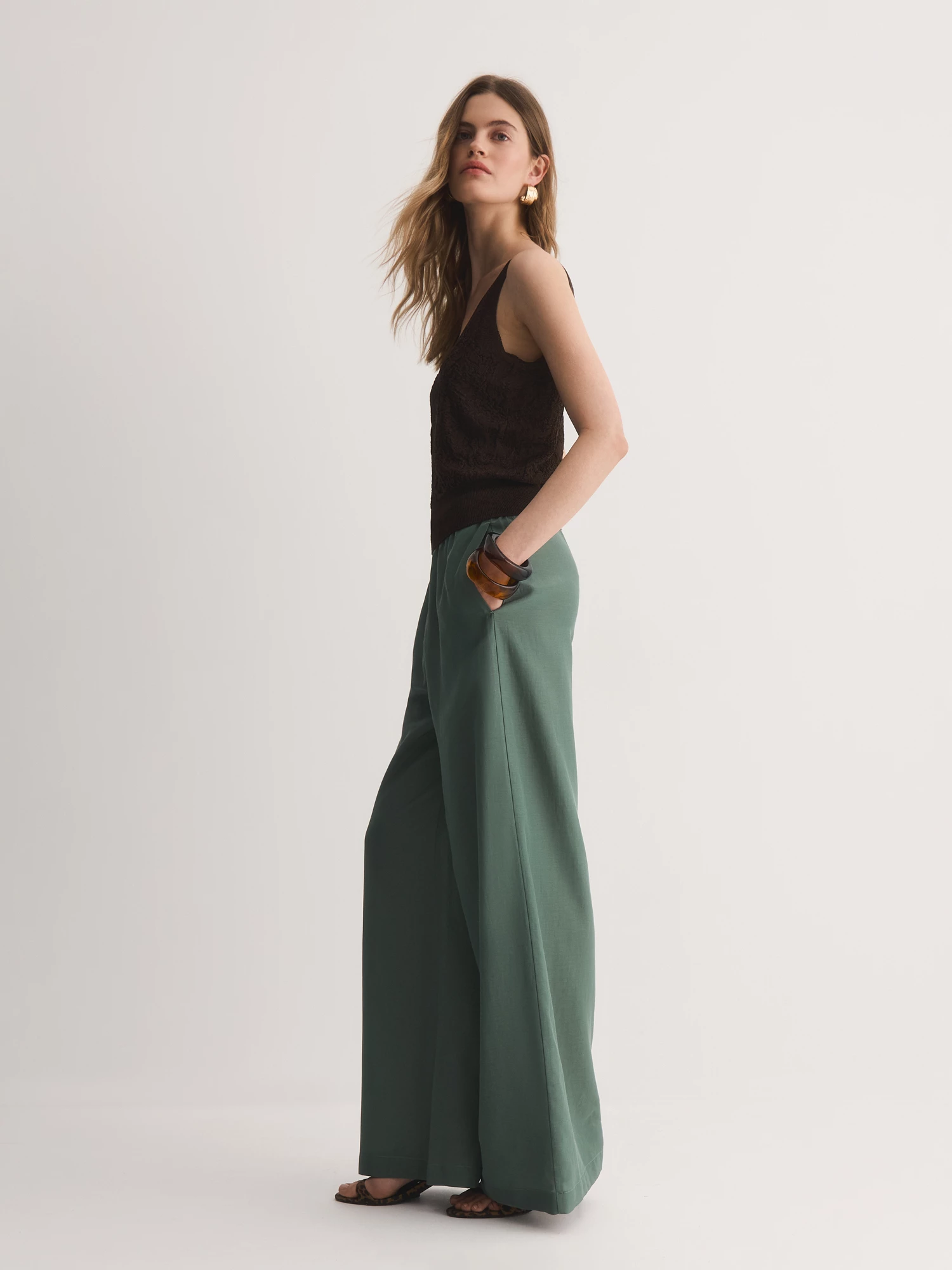 Брюки на резинке из вискозы и хлопка Elis арт. TR0773