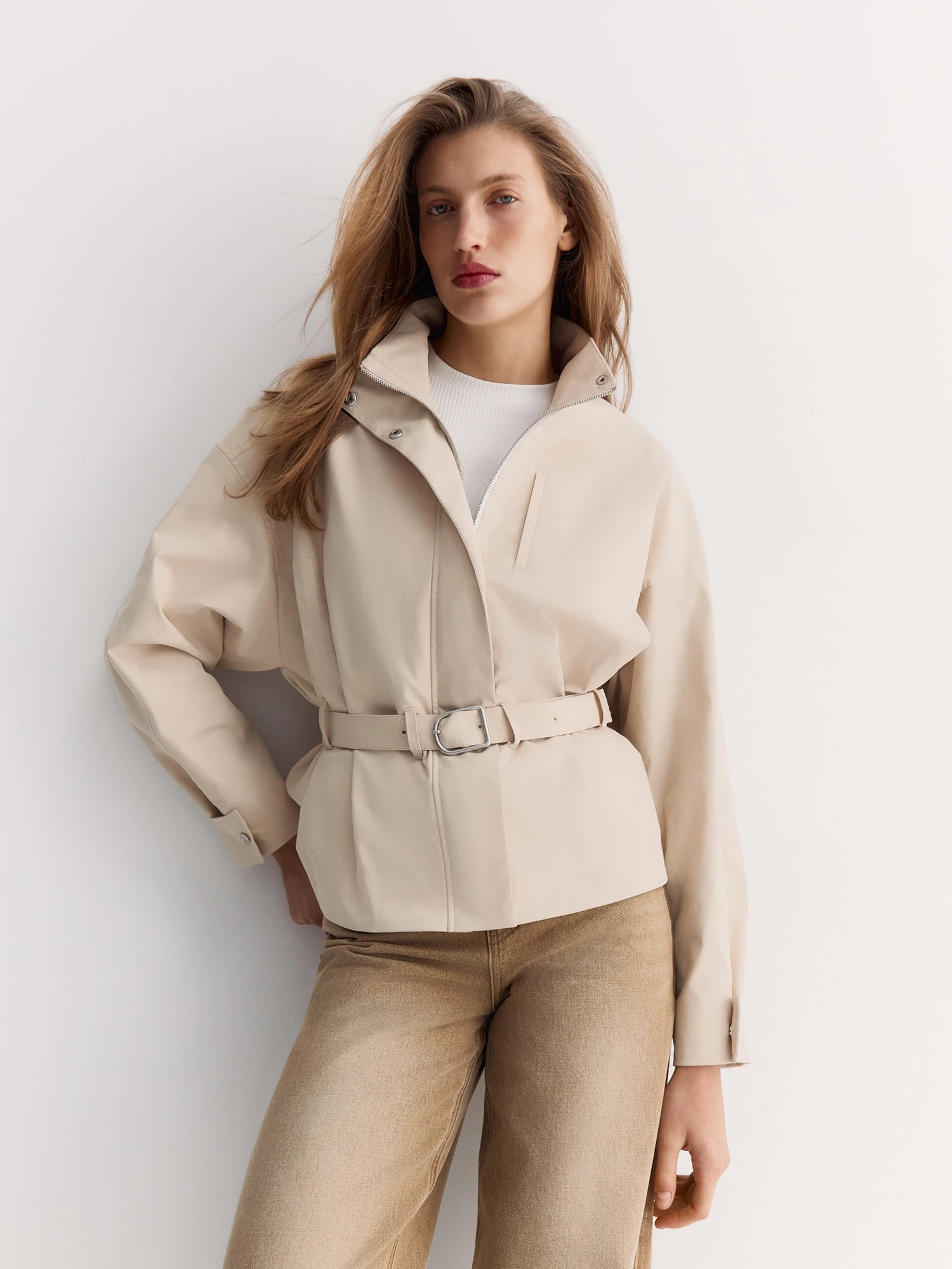 Приталенная куртка из плащевки Elis арт. KR0097