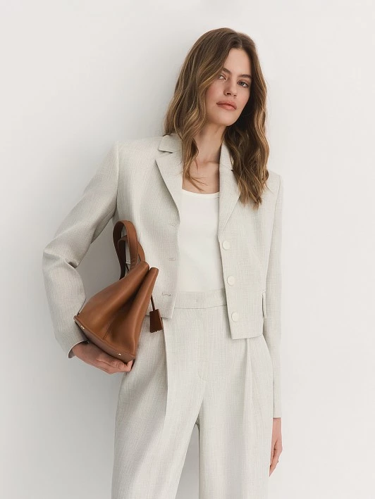 Прямые брюки с высокой посадкой из вискозной костюмной ткани Elis арт. TR0530