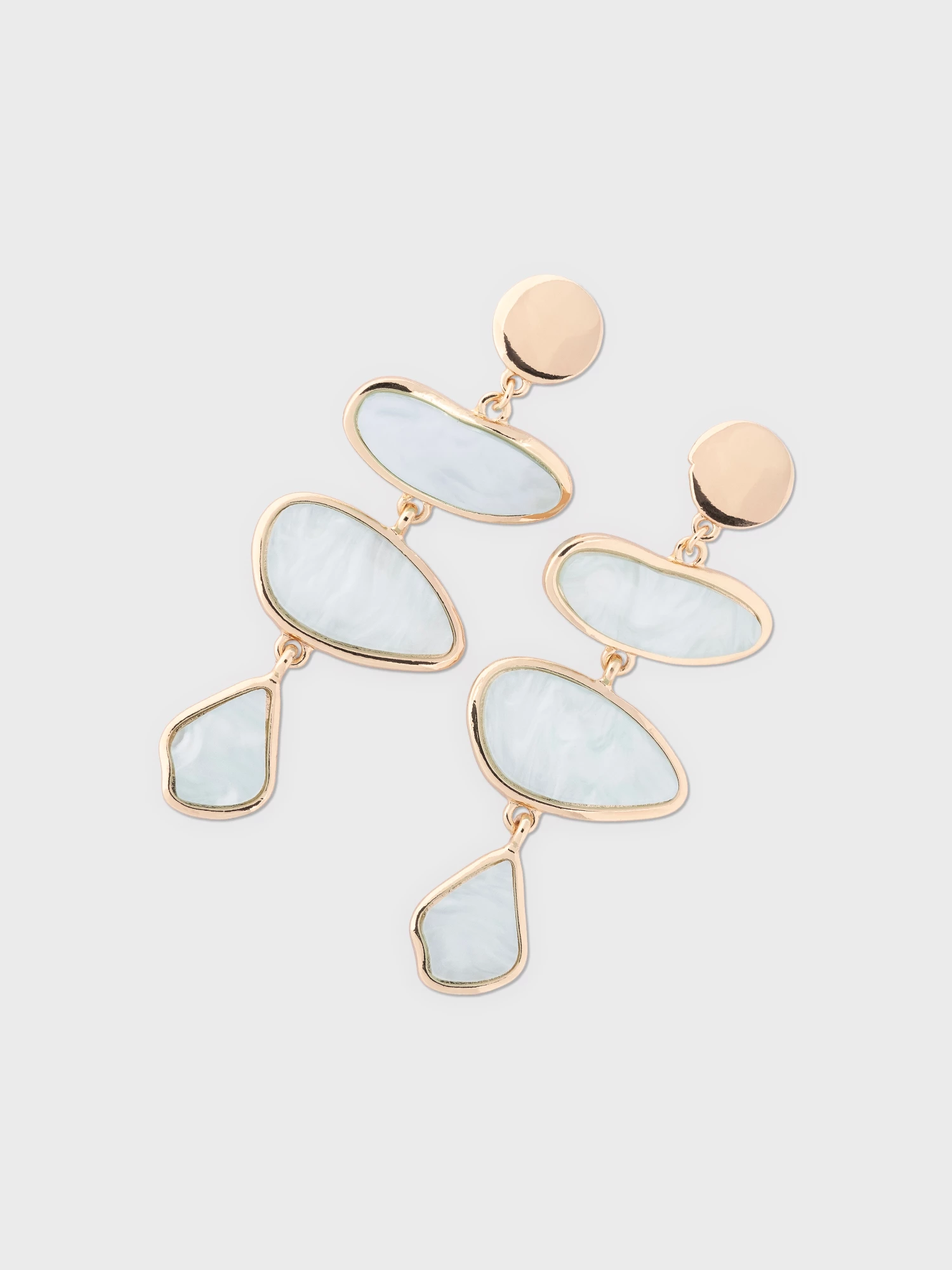 Золотистые серьги с инкрустацией из смолы Elis арт. EA0295