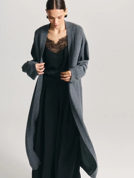 Длинный кардиган из 100% шерсти мериноса Elis арт. CG0048V