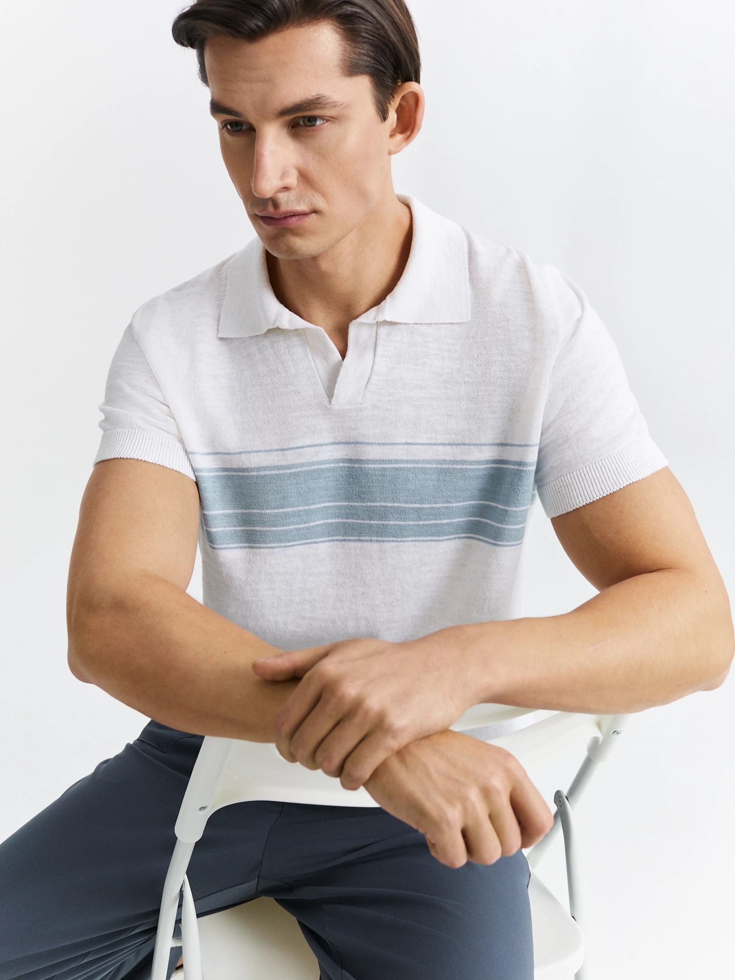 Поло из хлопка и льна 20line арт. IPO0065V