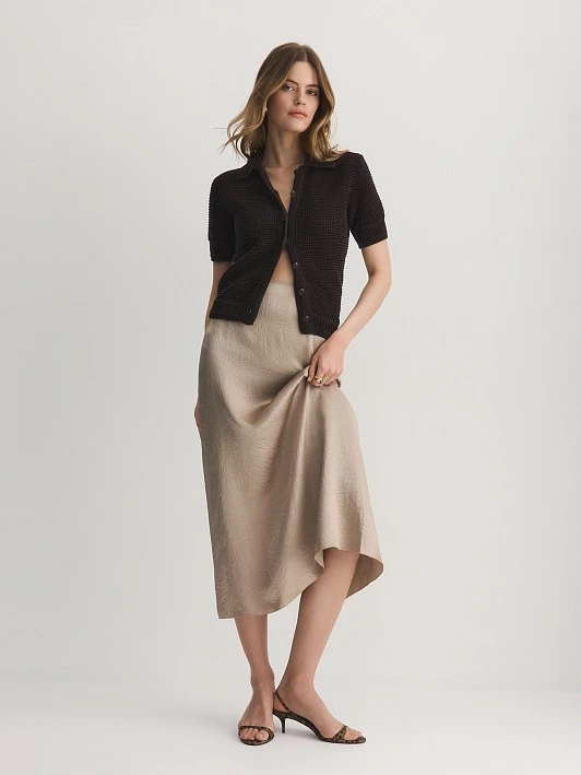 Юбка из ткани с атласным блеском и жатым эффектом Elis арт. SK0523