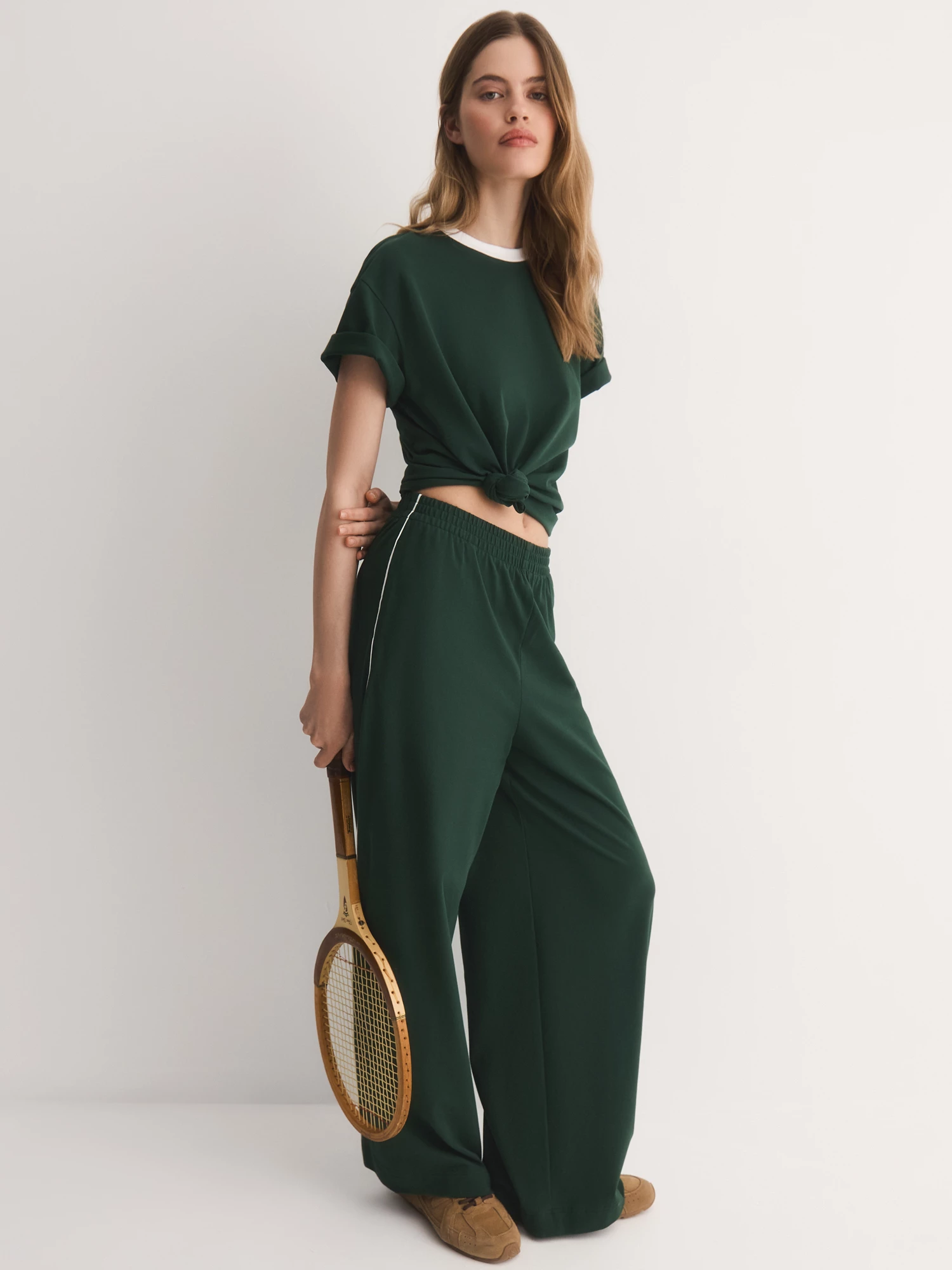 Брюки из хлопкового трикотажа с лампасами Elis арт. TR0409K5P