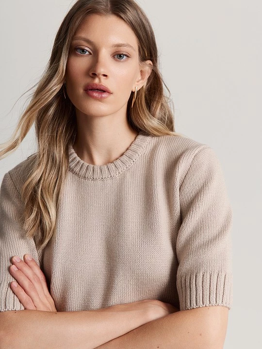 Вязаный джемпер с коротким рукавом из шерсти мериноса Elis арт. JM0101V6