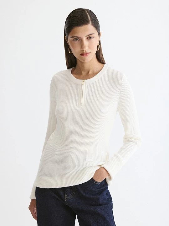 Джемпер с молнией из пряжи с шерстью мериноса Elis арт. JM0245V