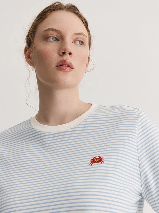 Хлопковая футболка в морском стиле Lalis арт. TS0199KR