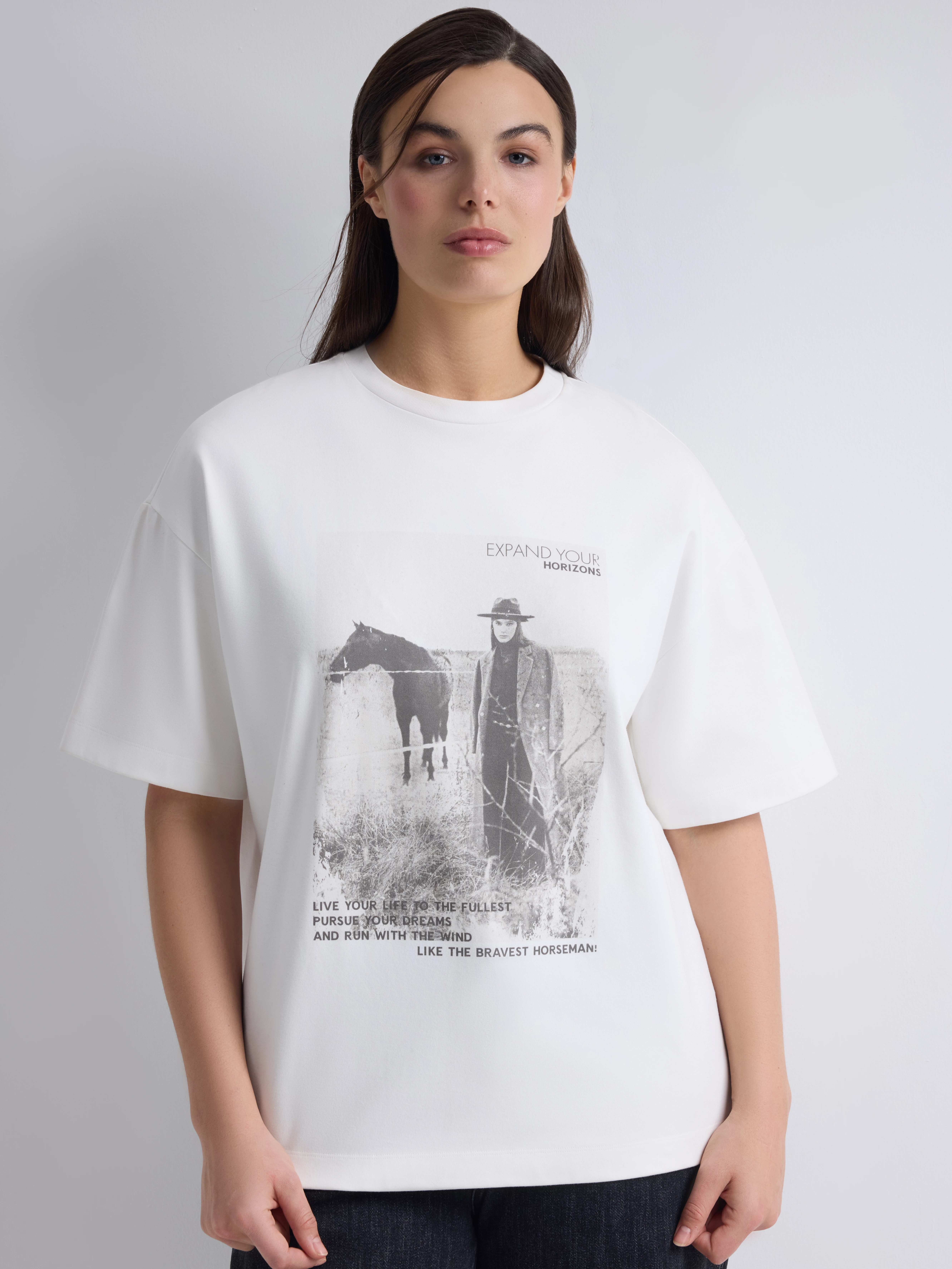 Футболка с фотопринтом из хлопкового трикотажа Lalis арт. TS0231K