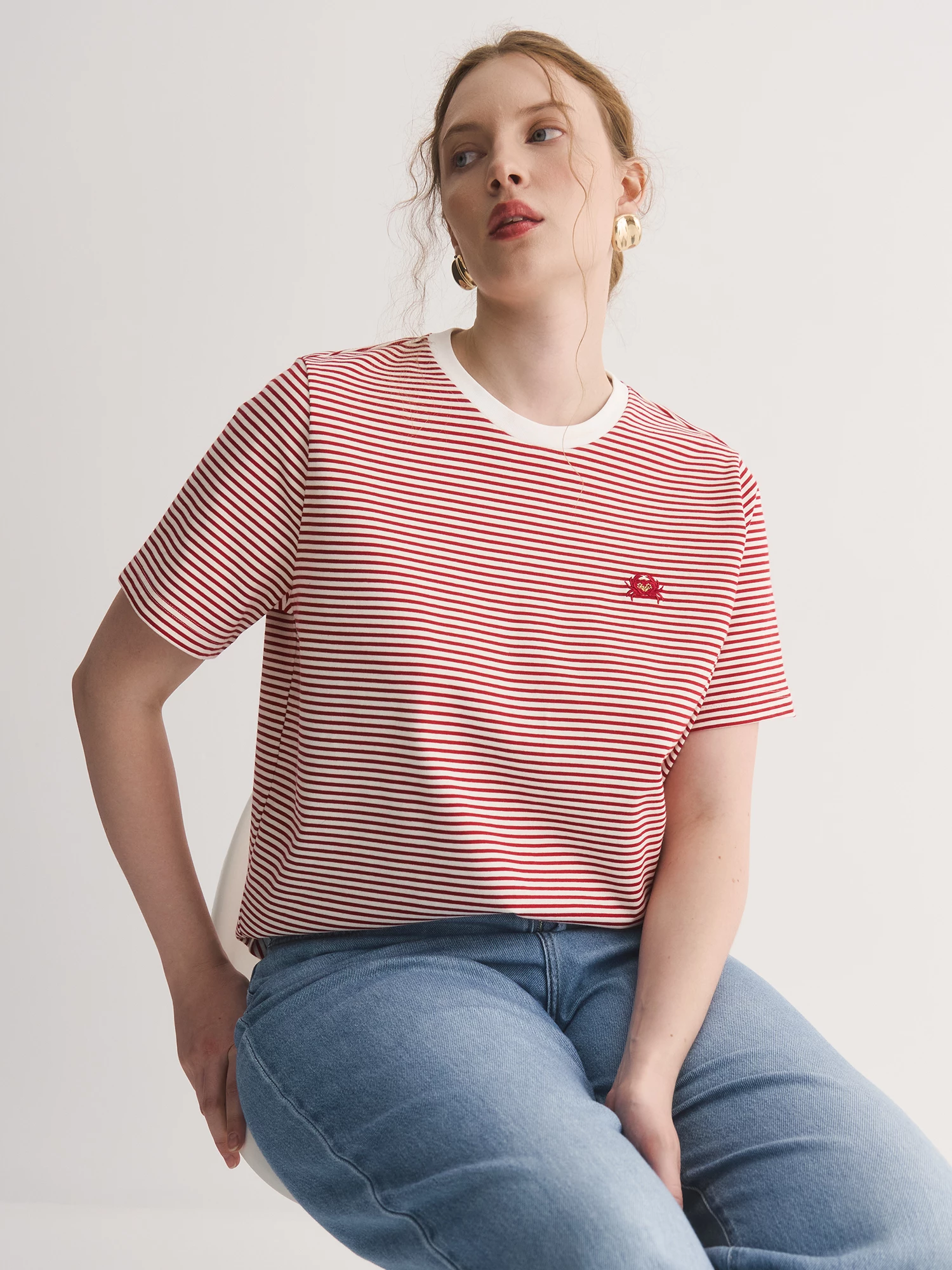 Хлопковая футболка в морском стиле Lalis арт. TS0199K1R