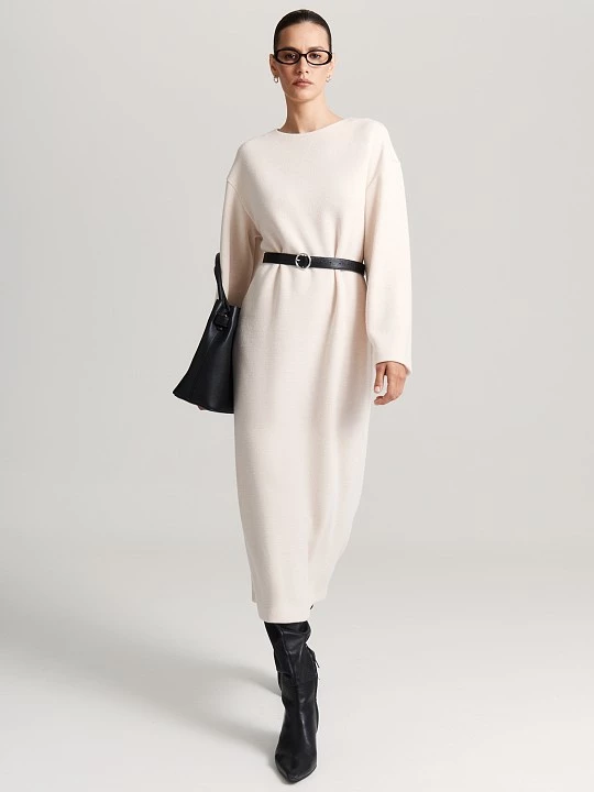 Прямое трикотажное платье с ремнем Elis арт. DR0966K