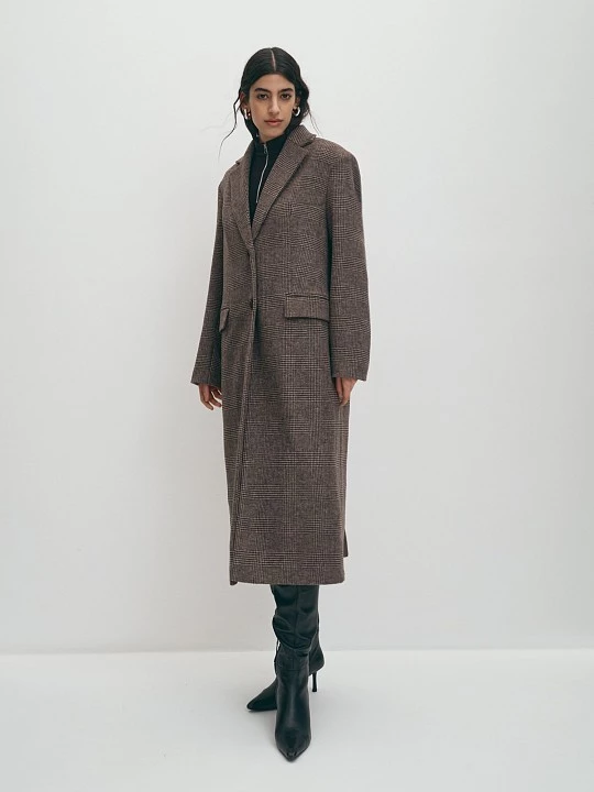 Длинное демисезонное шерстяное пальто Elis арт. PD005061