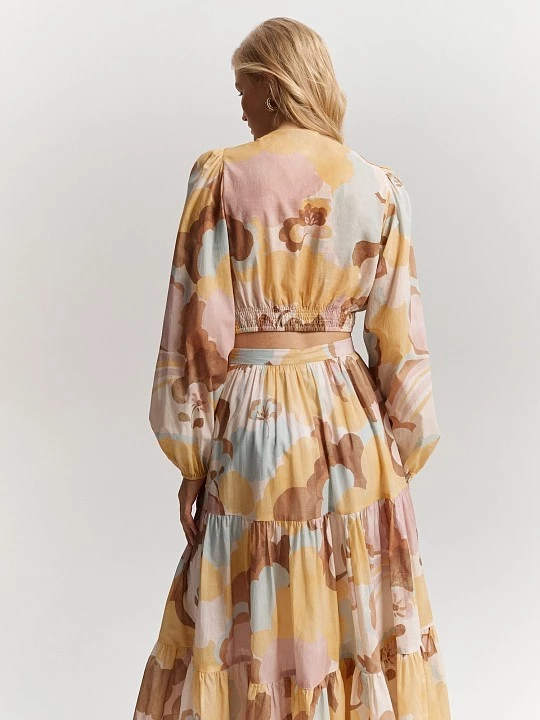 Блуза с драпировками из хлопка Elis арт. BL1356