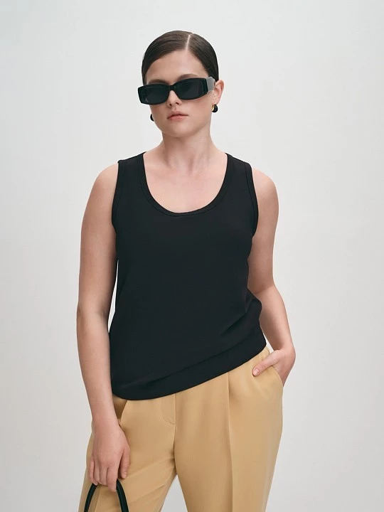 Базовый трикотажный топ из вискозы Lalis арт. TP0043K