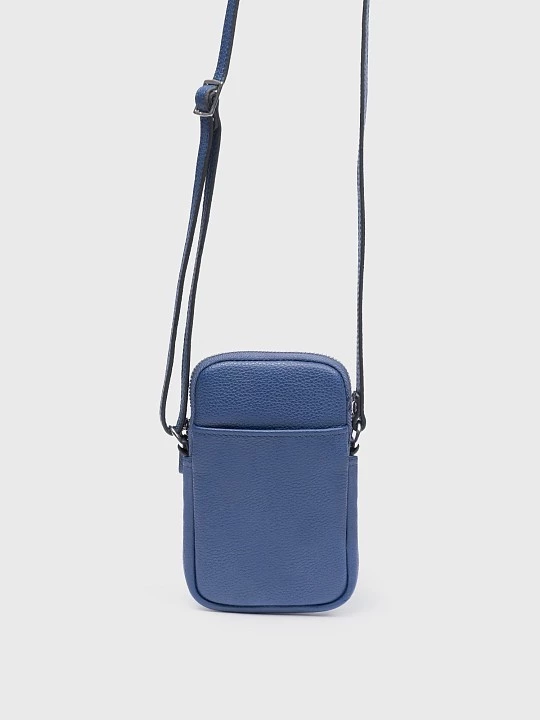 Кожаная сумка-чехол синяя Elis арт. BG0061