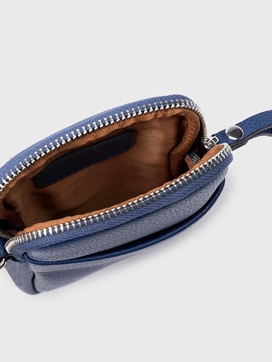 Кожаная сумка-чехол синяя Elis арт. BG0061