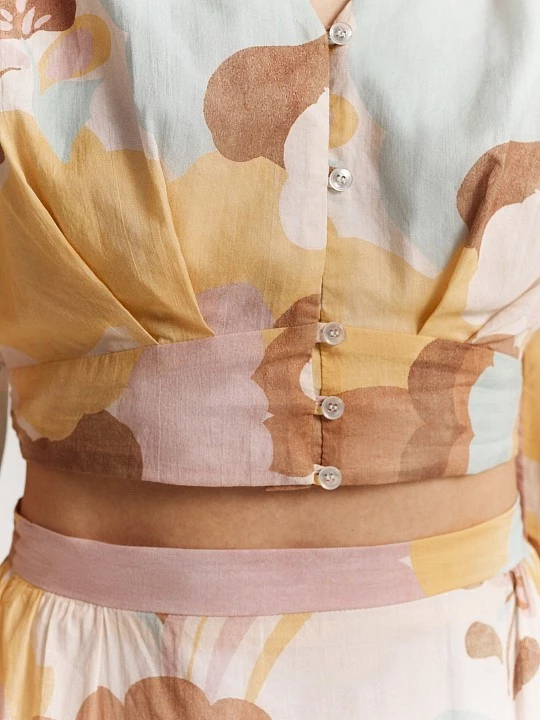 Блуза с драпировками из хлопка Elis арт. BL1356