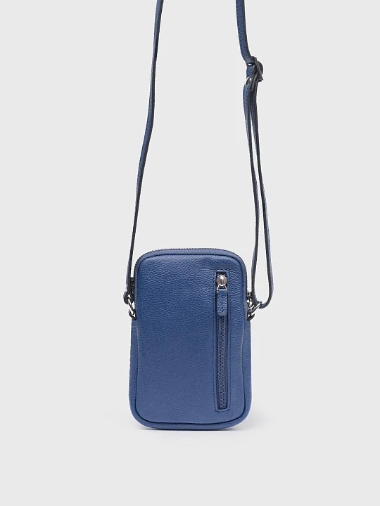 Кожаная сумка-чехол синяя Elis арт. BG0061