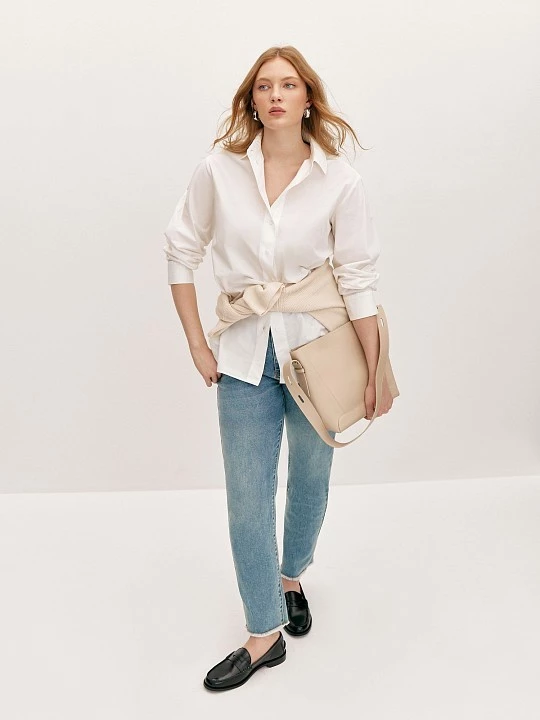 Сумка из кожи белая Elis арт. BG0075