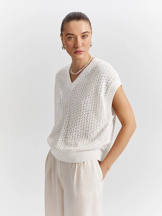 Ажурный джемпер из итальянской пряжи  Elis арт. JM0130V