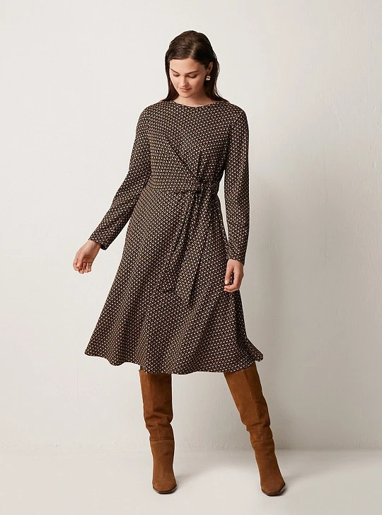 Платье черно-бежевое трикотажное Lalis арт. DR0611K