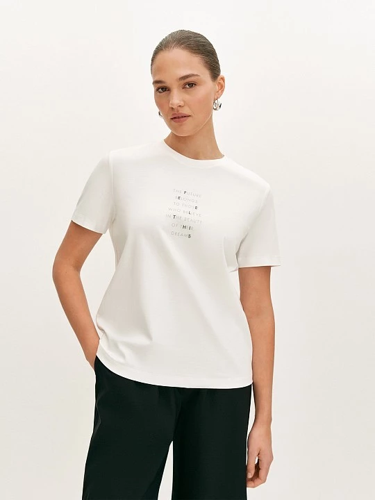 Футболка из хлопка с принтом Lalis арт. TS0048K